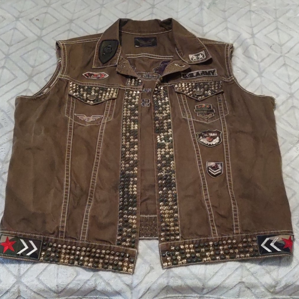 Robin's Jean Men's Vest XXL, dark green/brown